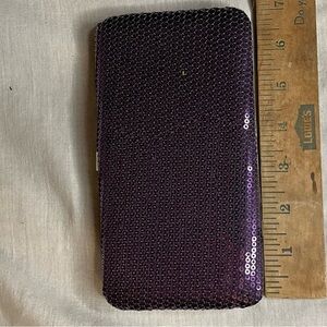 LOFT Purple Sequin Phone Wallet Case